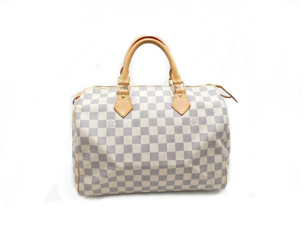 LOUIS VUITTON Speedy Handbag Damier Azur White